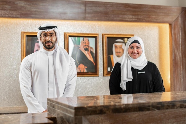 Friendly reception staff at Anjum Hotel Makkah Saudi Arabia